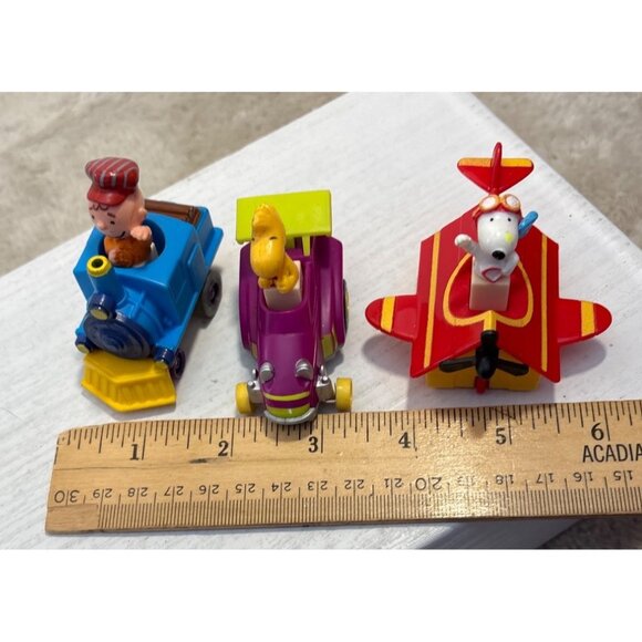 Set of 3 Peanuts Snoopy McDonalds Happy Meal Toy Cars Set Press Down & Go 1989 - Picture 2 of 9